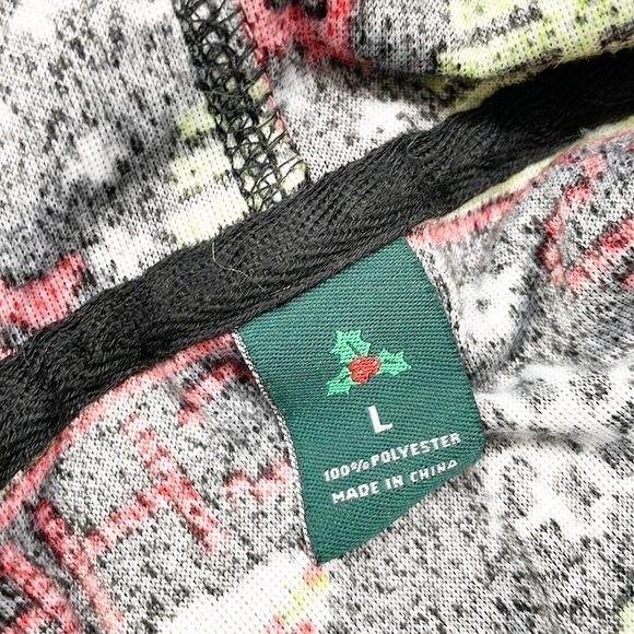 Kohl's Christmas print velour zip up jacket - Picture 3 of 4